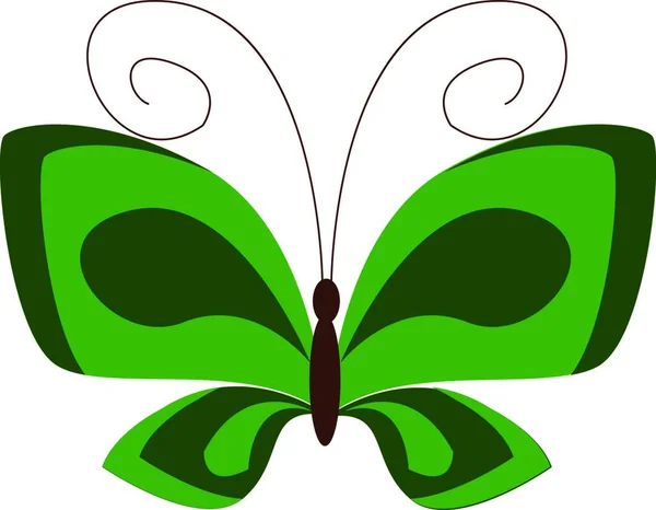Lindo Pequeño Vector Mariposa Verde Dibujo Color Ilustración — Vector de stock