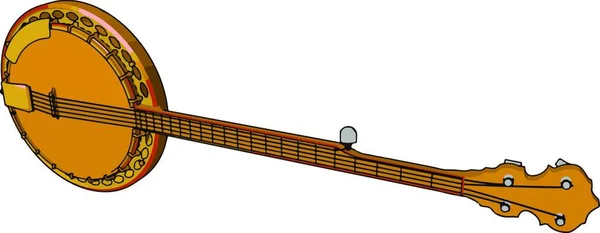 Tanpura Långhalsad Plockade Sträng Instrument Som Kommer Från Indien Finns — Stock vektor