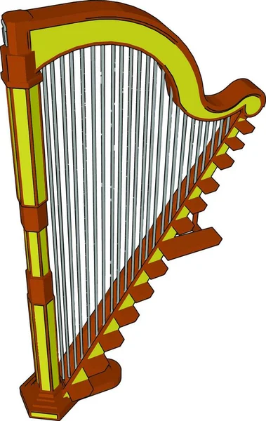 Harpas Têm Cordas Metal Nylon Catgut Alguma Combinação Componentes Básicos —  Vetores de Stock