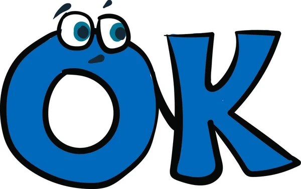 Emoji Van Het Woord Blauw Met Twee Ogen Geeft Een — Stockvector
