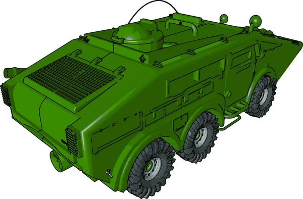 Green Military Truck Illustration — Stock Vector
