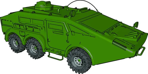 Coche Blindado Militar Ligero Con Ruedas Blindadas Vehículo Combate Vector — Archivo Imágenes Vectoriales