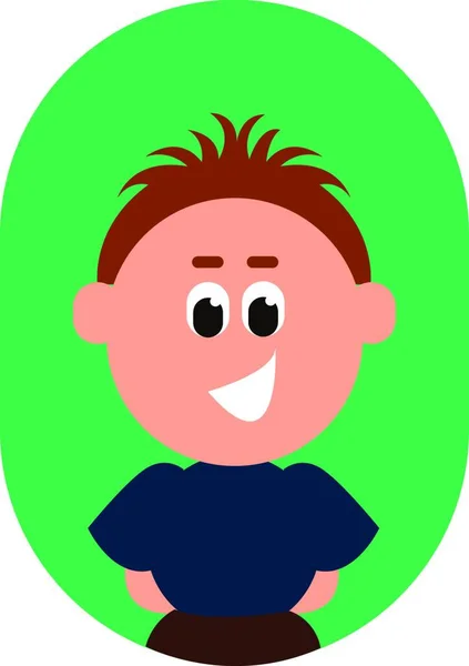 Cartoon Funny Boy Blue Top Brown Bottom Hair Center Flows — Stock Vector