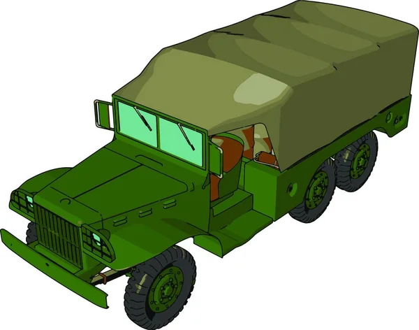 Camión Militar Vehículo Diseñado Para Transportar Las Tropas Armas Combustible — Vector de stock