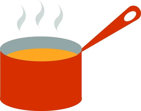 Clipart Sopa Cor Amarela Fumegante Feita Por Peixe Carne Fervente — Vetor de Stock