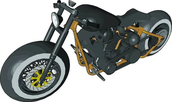 Abbildung Eines Motorrads Mit Fahrrad — Stockvektor