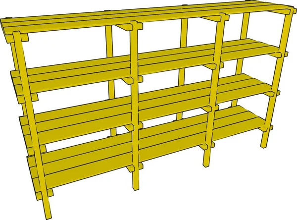 Rendering Van Een Houten Bank — Stockvector