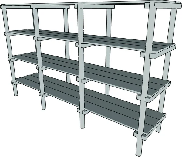 Een Houten Rek Wordt Ontworpen Voor Opslag Het Type Van — Stockvector