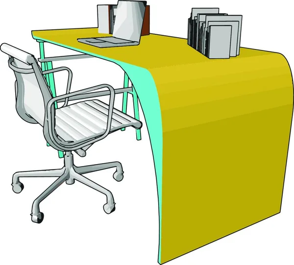 オフィスの椅子はオフィスの机の使用のために設計されている椅子のタイプである移動性および調節可能な高さのベクトル色のデッサンまたはイラストのための車輪のセットが付いている回転式椅子である通常 — ストックベクタ