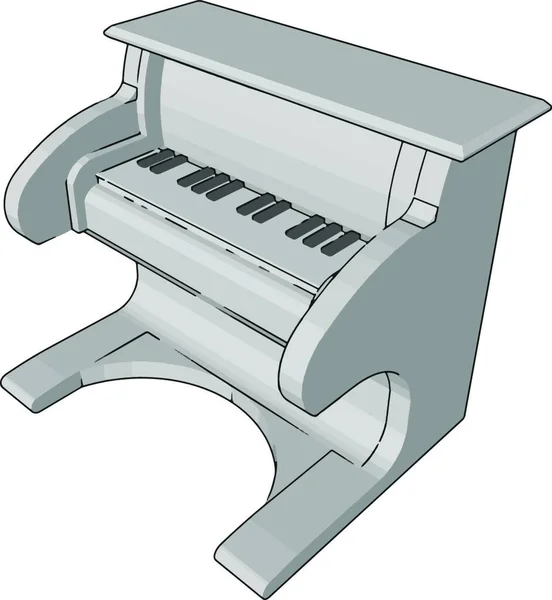 Білий Колір Маленької Іграшки Піаніно Дітей Грати Розваги Векторний Кольоровий — стоковий вектор