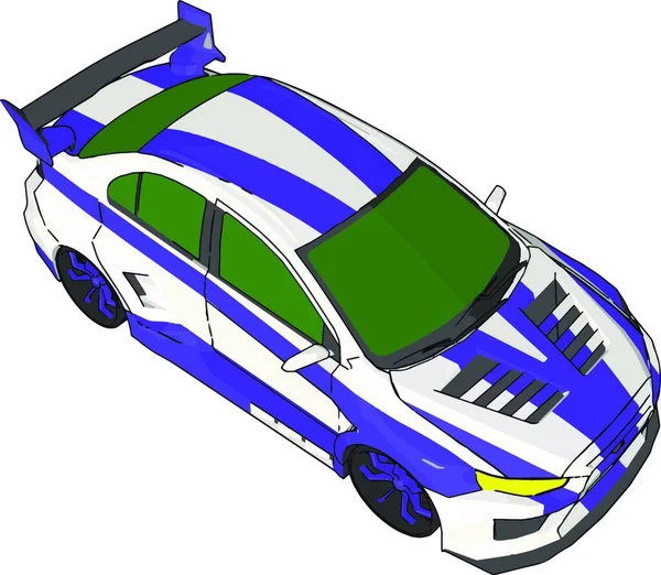 Голубой Пластмассовый Автомобиль Используется Детьми Игры Векторный Цветной Рисунок Иллюстрации — стоковый вектор