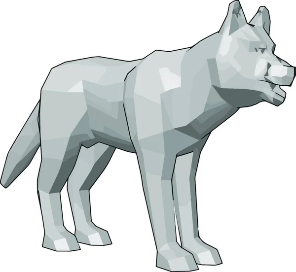 Een Witte Gekleurde Hond Wolf Speelgoed Zoek Eng Gevaarlijke Vector — Stockvector