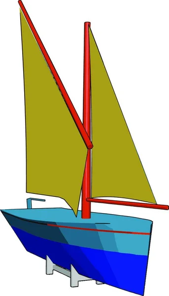 Barco Vela Una Vela Una Estructura Tracción Hecha Tela Otros — Vector de stock