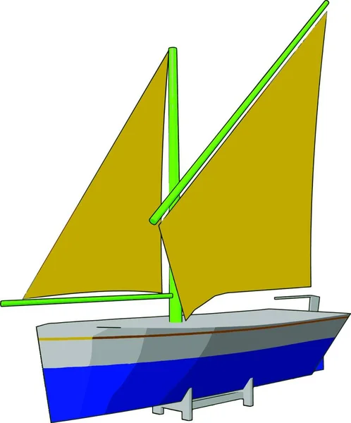 帆船或帆船是由比帆船矢量彩绘或插图小的帆部分或全部推进的船 — 图库矢量图片