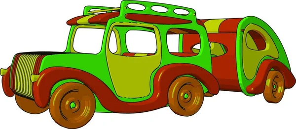 カラフルな車のおもちゃの車は わずかなプッシュベクトルのカラー描画やイラストで非常にスムーズに床にスライドしています — ストックベクタ