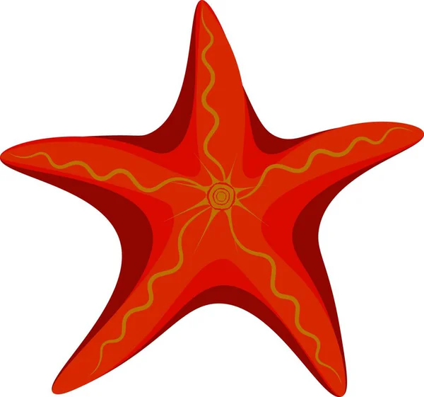 Una Gran Estrella Mar Naranja Amarillo Vector Color Dibujo Ilustración — Archivo Imágenes Vectoriales