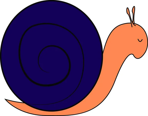 Gran Caracol Color Naranja Violeta Que Está Durmiendo Dibujo Color — Archivo Imágenes Vectoriales