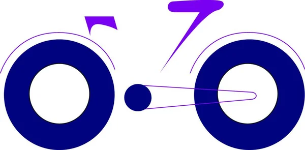 2つの幅の青いタイヤを持つ自転車のクリップアートベクターカラー描画またはイラストレーション — ストックベクタ