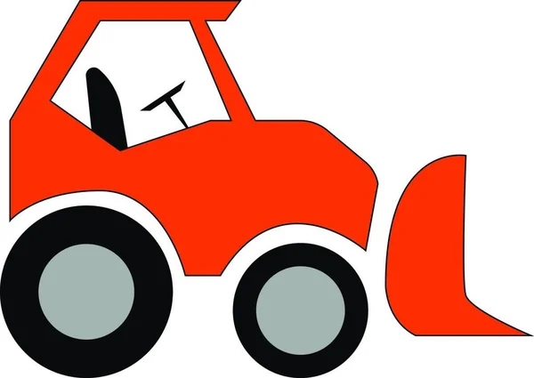 Oranžový Eskalator Vůz Vyobrazením Sedadla Řidiče Vektorovou Barvou Volantu Nebo — Stockový vektor