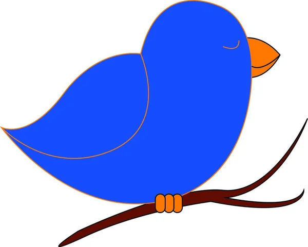 Ein Kleiner Vogel Blauer Farbe Sitzt Auf Einem Ast Vektor — Stockvektor