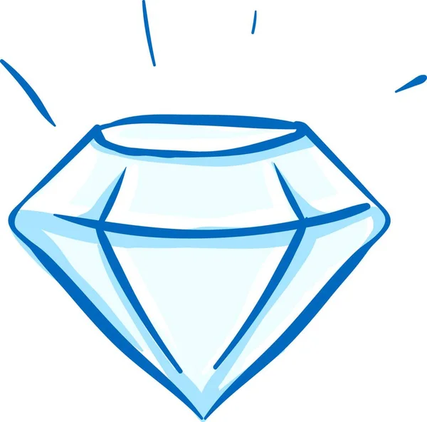 Krásný Šumivý Bílý Diamant Který Světle Shon Vektorový Barevný Výkres — Stockový vektor