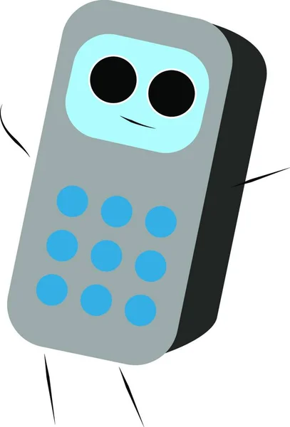 Küçük Ekran Üzerinde Düğmeleri Çok Küçük Bir Eski Cep Telefonu — Stok Vektör