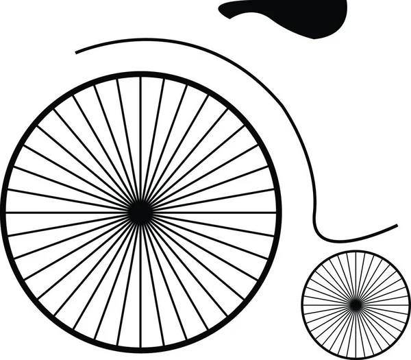 Diseño Una Bicicleta Con Una Rueda Grande Otra Pequeña Vector — Vector de stock