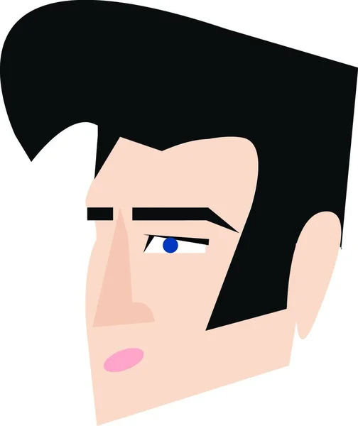Cliparts Von Elvis Presley Mit Seiner Charakteristischen Frisur Vektor Farbzeichnung — Stockvektor