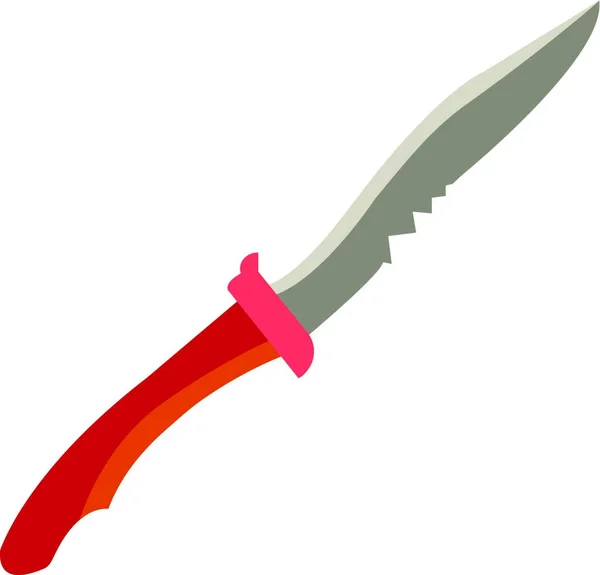 Arma Metal Clásico Llamado Cuchillo Cazador Con Mango Colorido Vector — Vector de stock