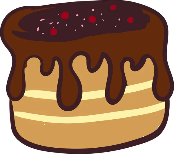 Пиріг Шоколадом Іншими Супутніми Інгредієнтами Вектор Кольоровий Малюнок Або Ілюстрація — стоковий вектор