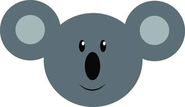 Ansikte Gosig Koala Djur Med Stora Öron Vektor Färg Ritning — Stock vektor