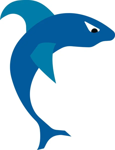 Jednym Najbardziej Przerażających Zwierząt Morskich Kolor Niebieski Rekin Wektor Rysunek — Wektor stockowy