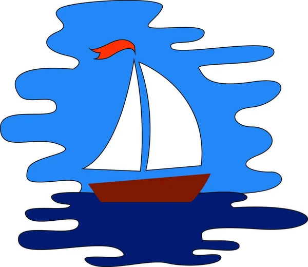 海上帆船 白色背景的矢量 — 图库矢量图片