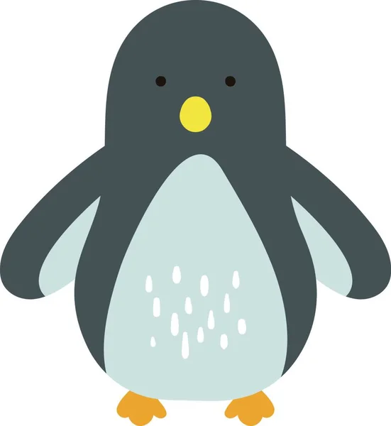 Schattige Blauwe Pinguïn Illustratie Vector Witte Achtergrond — Stockvector