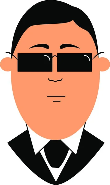 Uomo Affari Con Occhiali Sole Illustrazione Vettore Sfondo Bianco — Vettoriale Stock