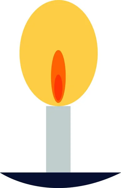 Glühendes Licht Einer Kerze Auf Einem Stativvektor Farbzeichnung Oder Illustration — Stockvektor