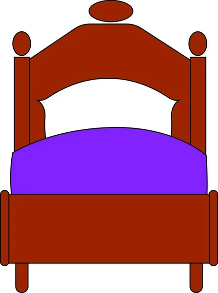 Illustratie Van Een Bed Met Een Stoel — Stockvector