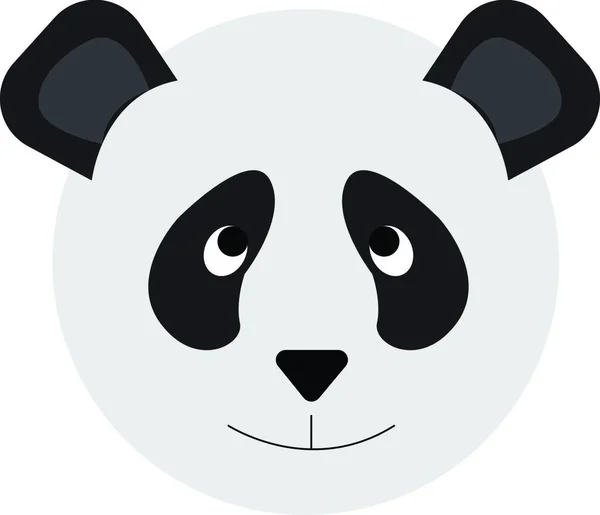 Faccia Simpatico Panda Con Orecchie Nere Macchie Scure Intorno Agli — Vettoriale Stock