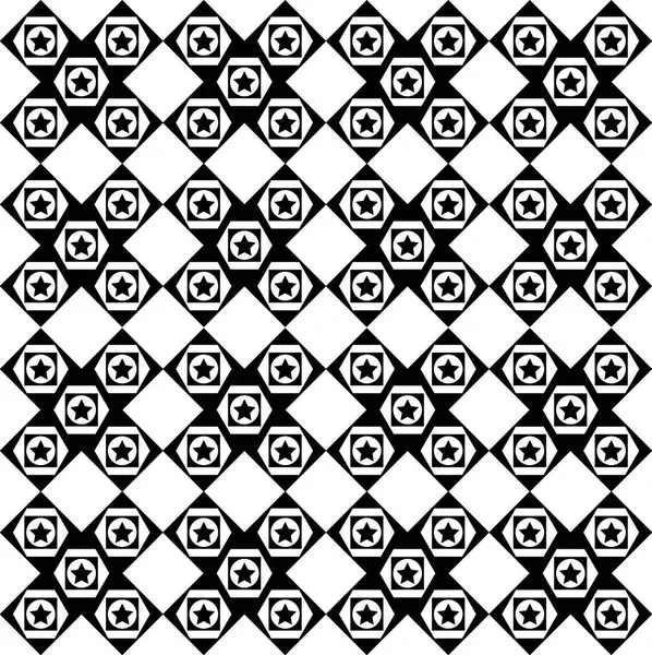 スタークロスと他の幾何学的形状ベクトルカラー描画またはイラストで作られた創造的なパターン — ストックベクタ