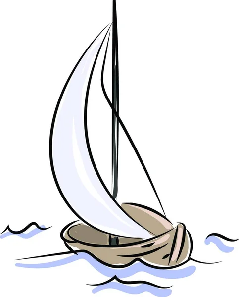 Velero Madera Barco Ilustración Vector Sobre Fondo Blanco — Vector de stock