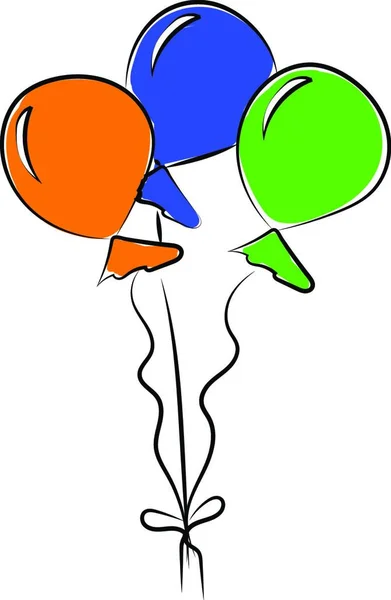 Illustration Balloon Ribbon — Stock Vector
