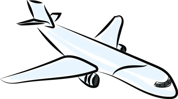 Airplane Flying Sky — Stock Vector