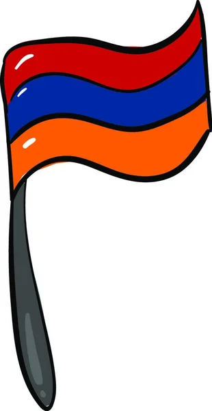 Bandeira Armênia Acenando Ilustração Vetor Sobre Fundo Branco — Vetor de Stock