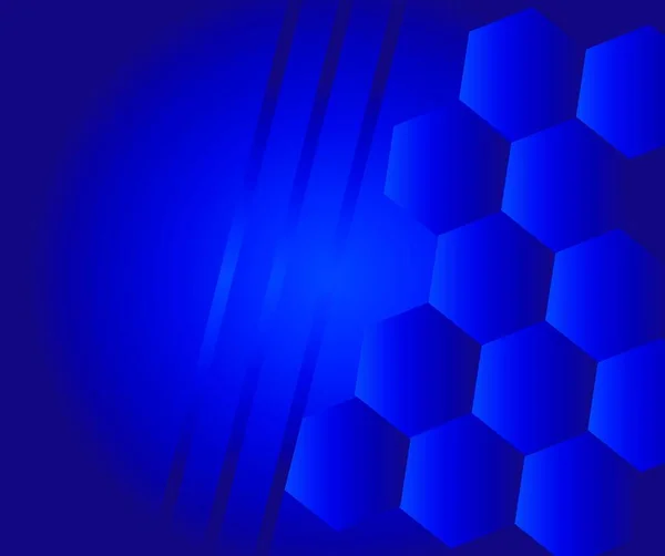Modrý Šestiúhelníkovou Tvarovaný Design Symbolizující Barevný Výkres Technologie Nebo Ilustrace — Stockový vektor