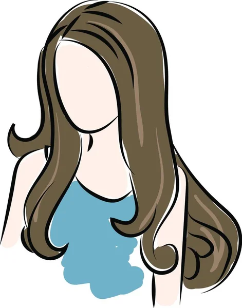 Meisje Met Lang Haar Illustratie Vector Witte Achtergrond — Stockvector