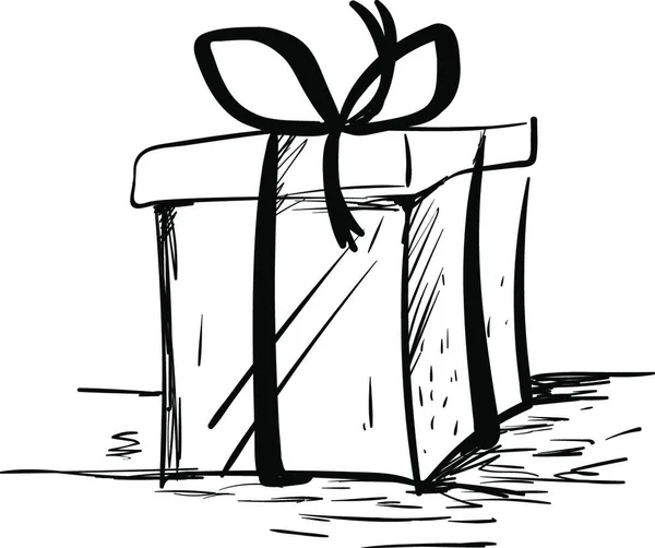 Illustration Une Boîte Cadeau Avec Arc — Image vectorielle