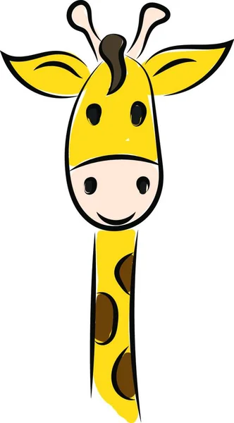 Girafa Bonito Com Olhos Amarelos — Vetor de Stock