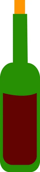 Une Bouteille Vin Rouge Est Prête Servir Dessin Vectoriel Couleur — Image vectorielle