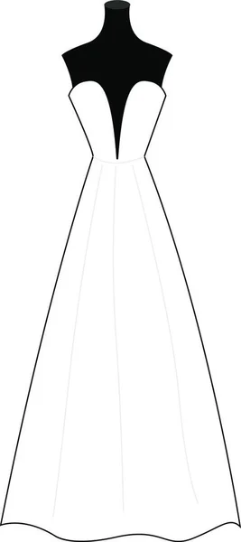 白い背景にベール付きの美しいドレス — ストックベクタ