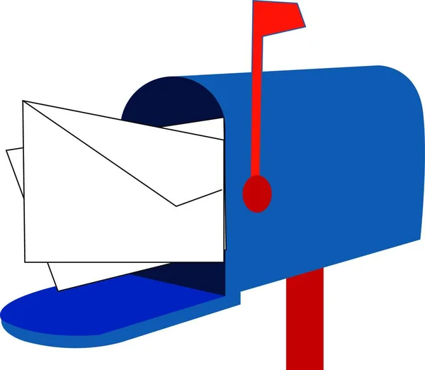 Caja Correo Azul Ilustración Vector Sobre Fondo Blanco — Archivo Imágenes Vectoriales